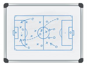 football tactic on whiteboard